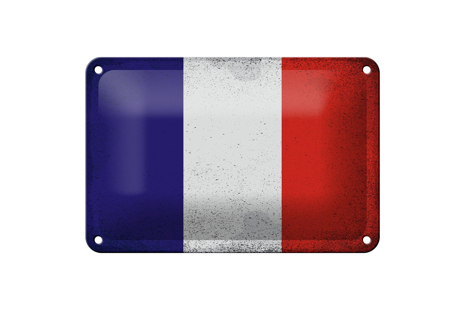 Plaque en tôle drapeau France vintage pour une déco bistrot rétro chic