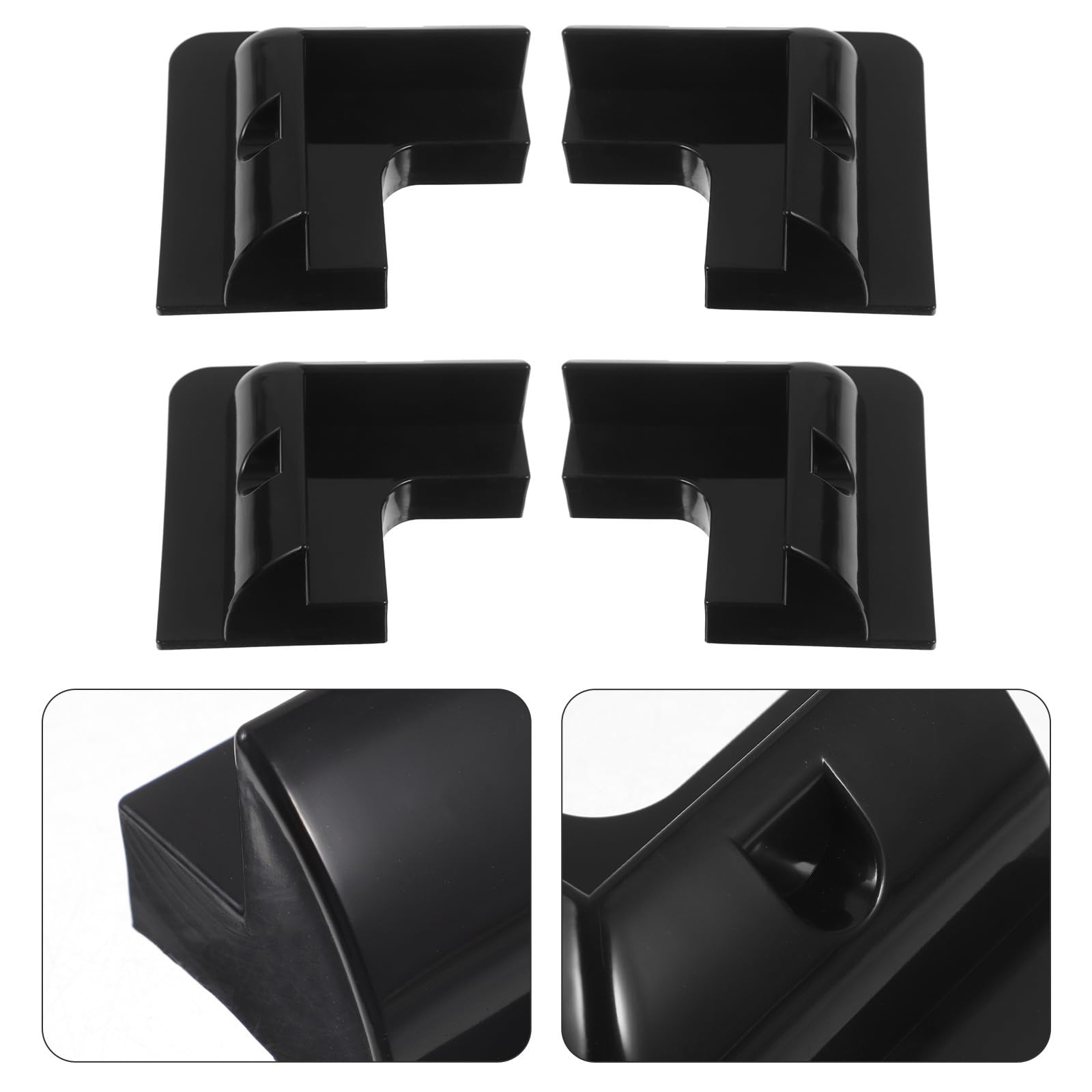 Mikinona Soporte para Panel Solar sin Taladros, Kit de Montaje para Autocaravana y Barco, 4 Piezas Negras, Estructura Elevada para Flujo de Aire, Resistente y Protección de Esquinas