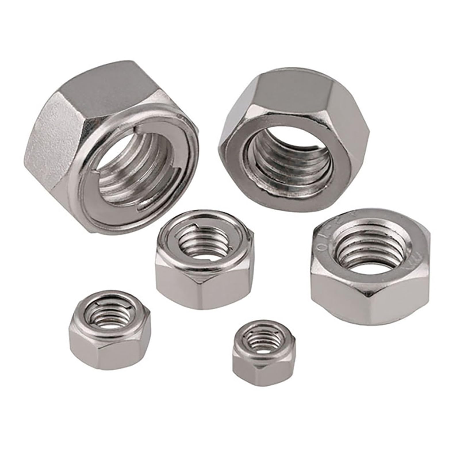 2/5/10 Uds M3 M4 M5 M6 M8 M10 M12 M14 M16 M18 M20 304 tuerca de bloqueo de Metal de acero inoxidable autoblocante Anti-flojo tuerca tapa de tornillo Daquan(10PCS,M20)