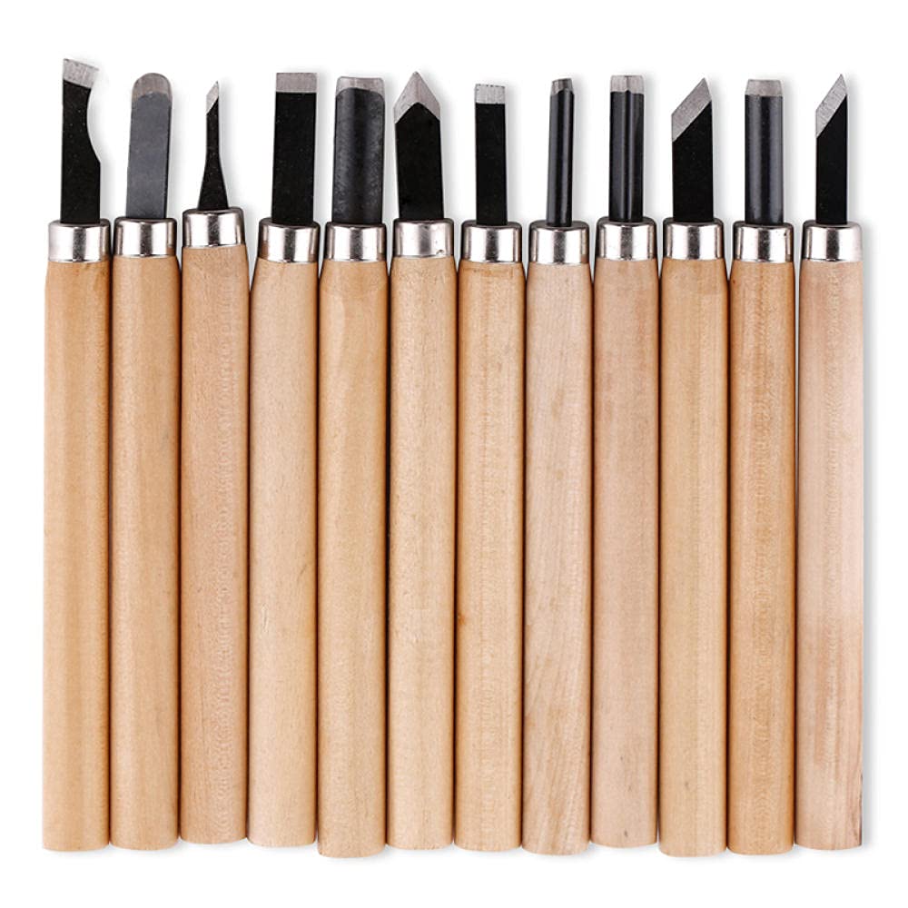 Narzędzia Rzeźbiarskie Dłuta Do Drewna Narzędzia Rzeźbiarskie Dłuto 12 Sztuk Profesjonalny Wood Carving Dustel Zestaw Narzędzi Ręcznych Dla Podstawowych Szczegółowych Rzeźbienia Stolarzy