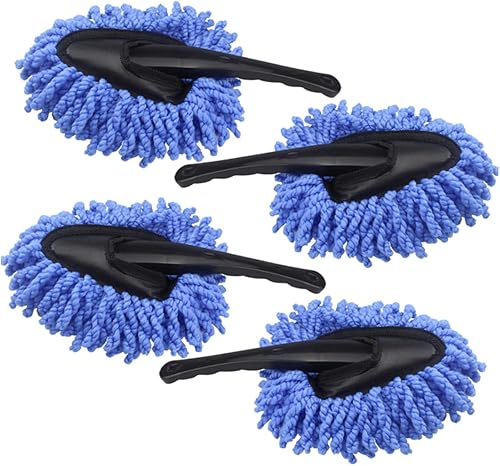 4 piezas mini plumero mini fregona cepillo de limpieza de vehículos herramienta de limpieza de coche cepillo de lavado de coches cepillo de cera de