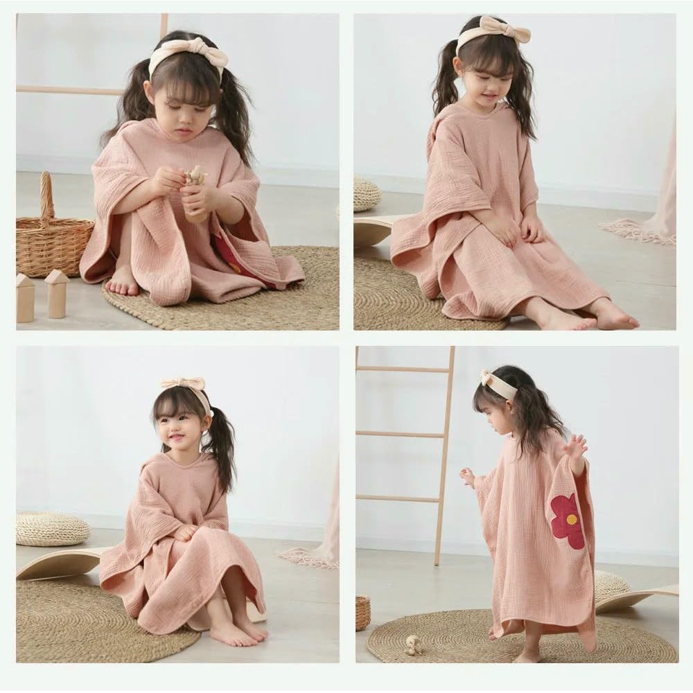 ZBDP Serviette de bain pour bébé en microfibre coton à capuche serviette poncho doux pour enfants