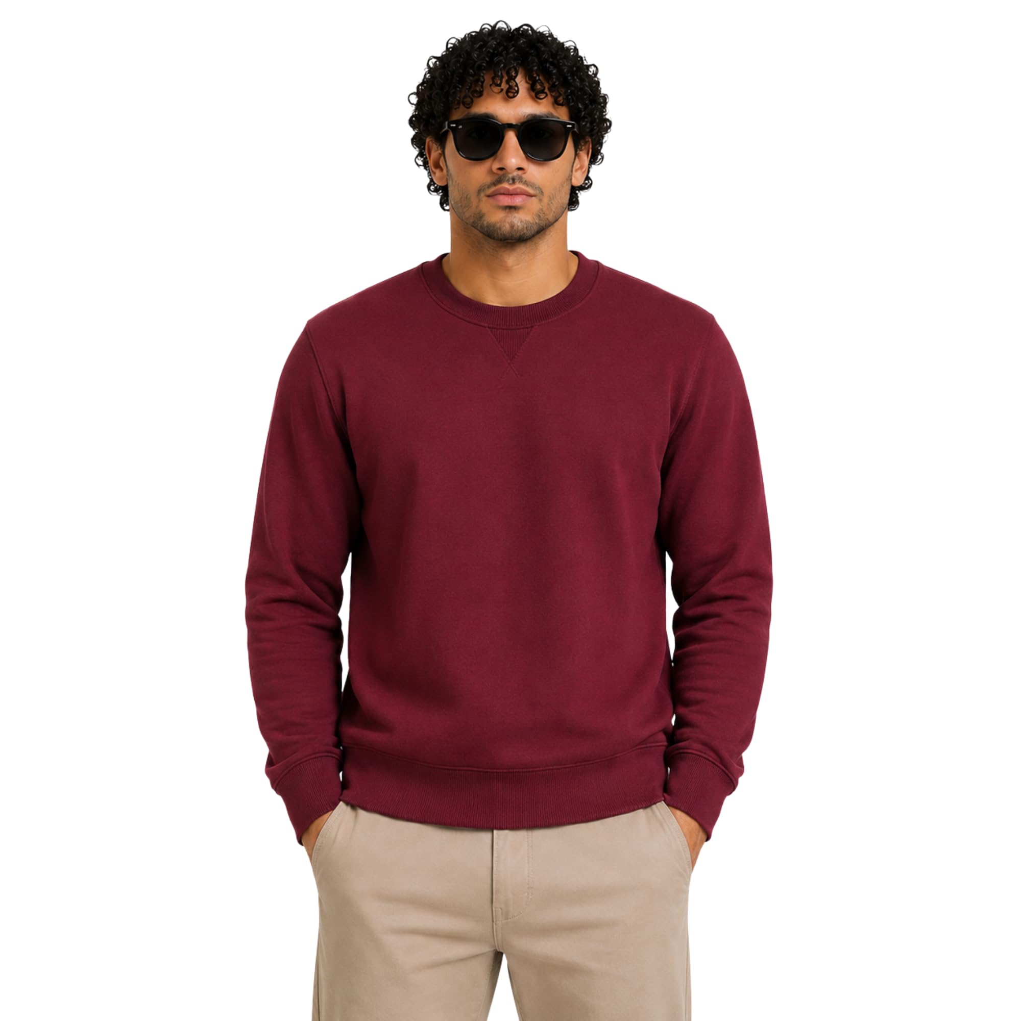 Men's Solid Round Neck Full Sleeve Sweatshirt | Cotton Blend | Regular Fit | Casual Everyday Wear-picture-47