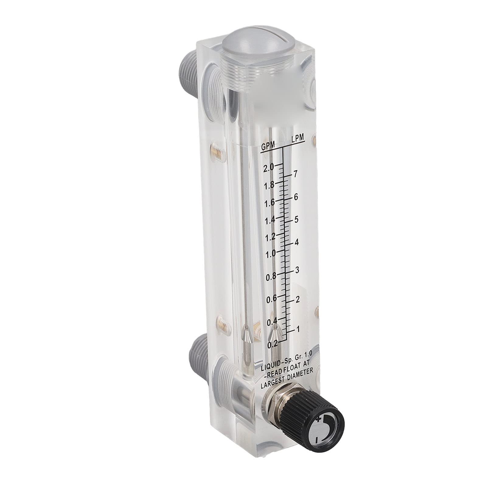 Water Meter 1/2in, Panel Type 0.2?2GPM Acrylic Liquid Flowmeter 1 2in Male Thread and 4in Female Flowmeters Tester for Measuring Control Mount PVC Pipe