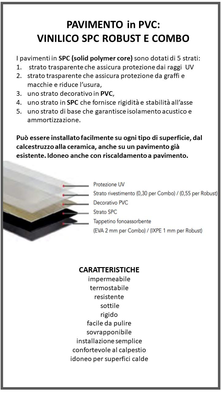 Pavimento PVC Vinilico SPC, Impermeabile, Resistente, 2,196 m²/AC5 5mm, Robust Rovere Sabbia Grenoble