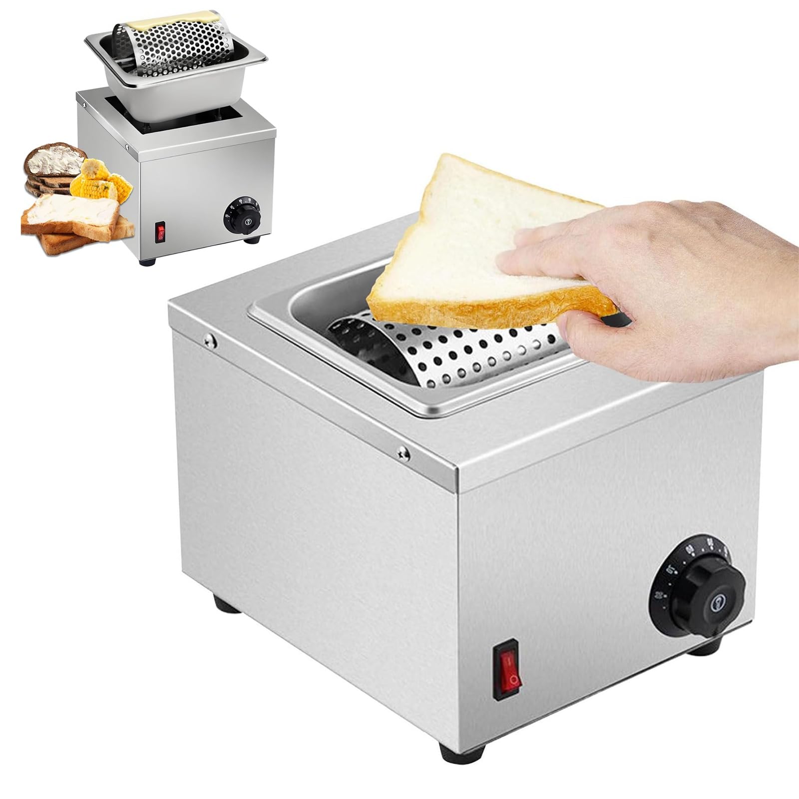 Eoweiot Electric Butter Roller, Stainless Steel Cheese Roller, Adjustable Temperature Control,for Spreading on Toast, Pancakes, Sandwiches