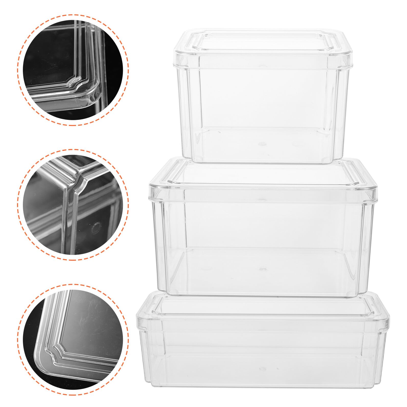 3 piezas Cajas de Almacenamiento para Frigorífico y Congelador Cajas Transparentes con Tapa para Organización de Alimentos Aptas para Verduras Frutas y Productos Frescos Cocina y