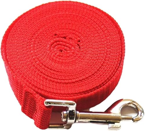 KJOET 耐久性 小型 中型 大型 犬用 ロングトレーニングリード ハーネス 散歩用 お出かけ リーシュ3M 4.5M 6M 10M 20M (20M, 赤)