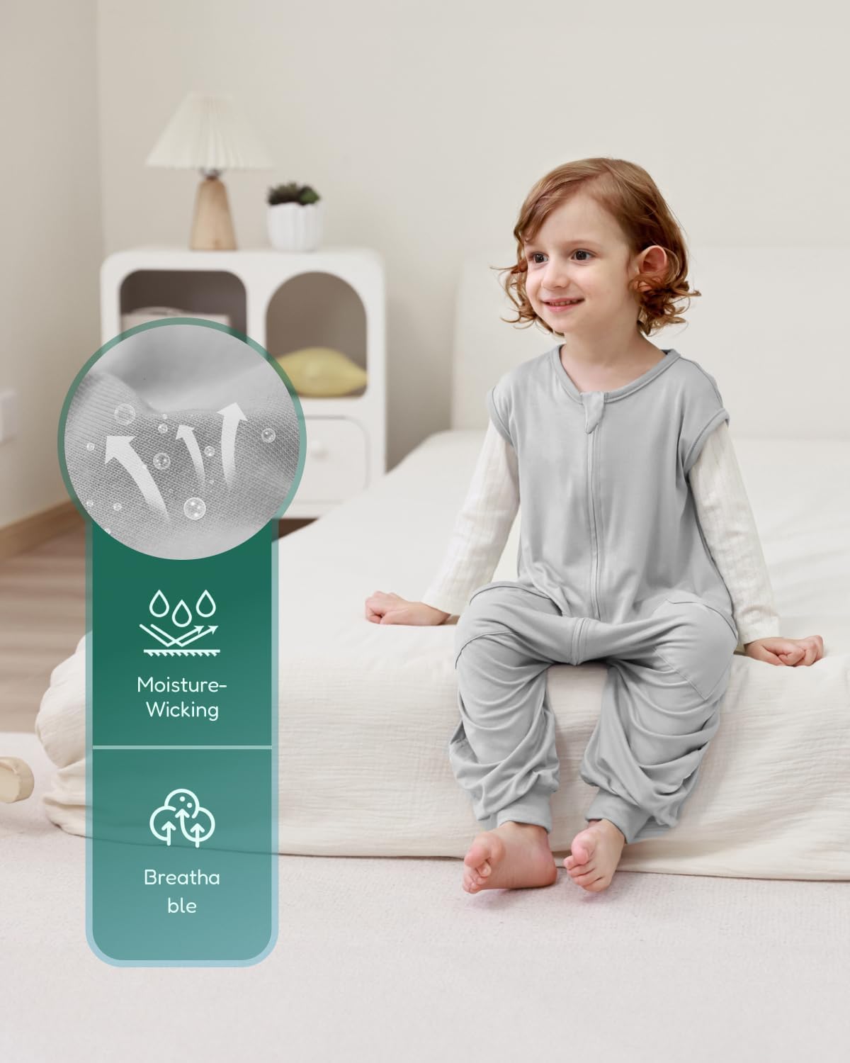 Condition photo showing New/Like New for (2T-3T) HOMEAL Toddler Sleep Sack with Leg, Sleep Sack with Feet, Baby Sleep Sack 12M-7T Gray 2T-3T