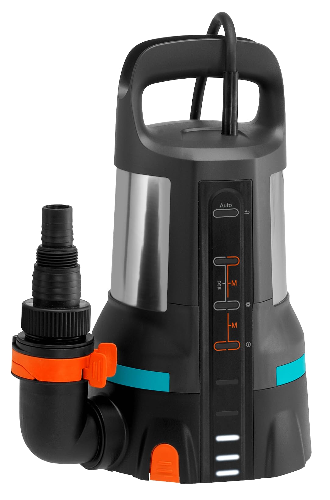 Gardena Bomba sumergible de aguas limpias 11000 aquasensor: bomba drenaje con innovador Aquasensor, caudal hasta 11 000 l/h, aspiración plana hasta 1 mm, sistema acoplamiento rápido, 450 W (09034-20)