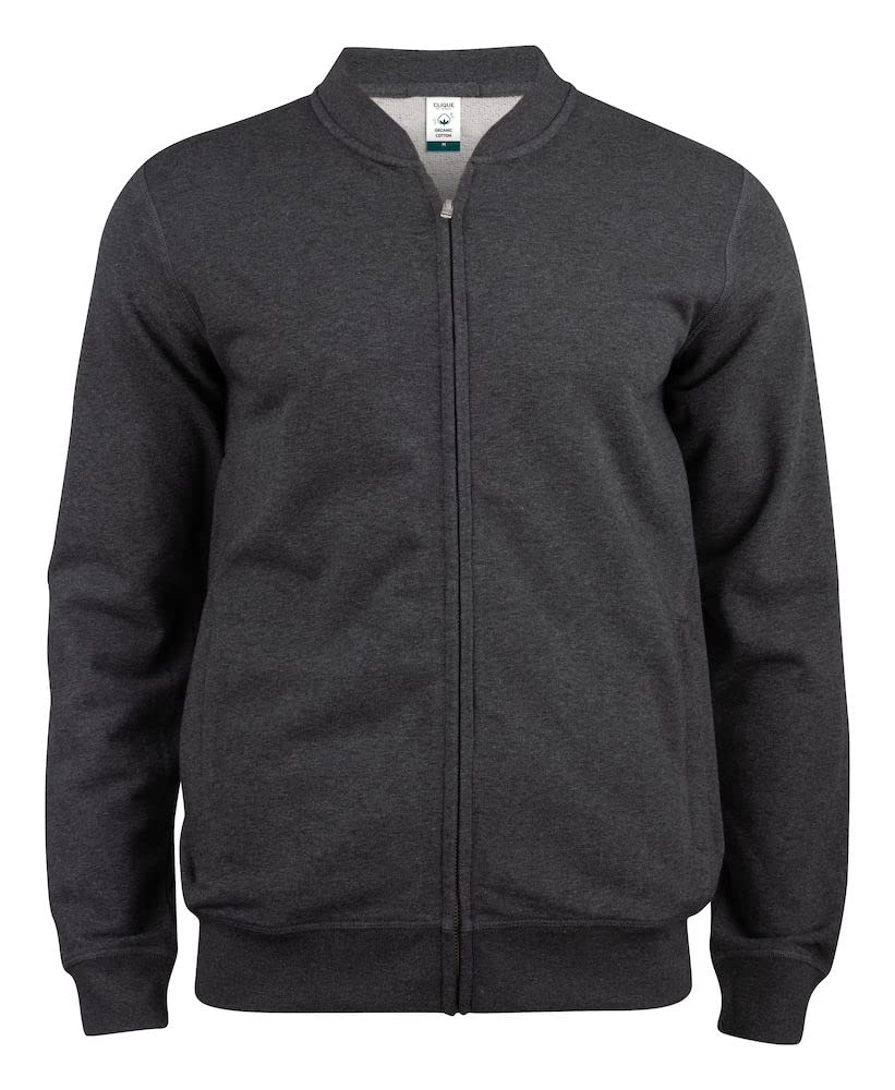 KLIKNIJ - Bluza męska Premium OC Sweter rozpinany, bawełna, zamek błyskawiczny i kołnierz college, jesień zima, turystyka, podróże, wypoczynek, Antracyt melanżowy, 3XL
