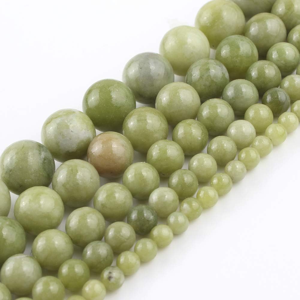 Yochus 8mm Green China Jades Round Loose Beads Natural Stone Beads for Jewelry Making Green China Jades 8mm