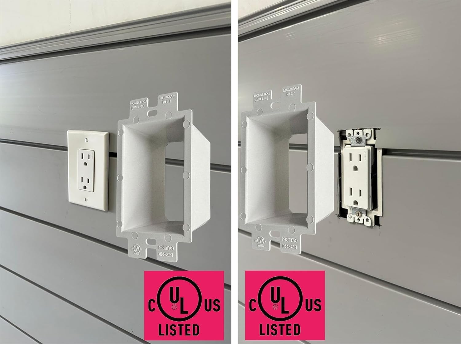 iMBAPrice BE1-3 (UL Listed) White 1-Gang Electrical Box Extender – Extends Setback Metal or Non-Metallic Boxes up to 1.5 Inches for Power Switches, GFCI Outlets & Receptacles, 3-Pack