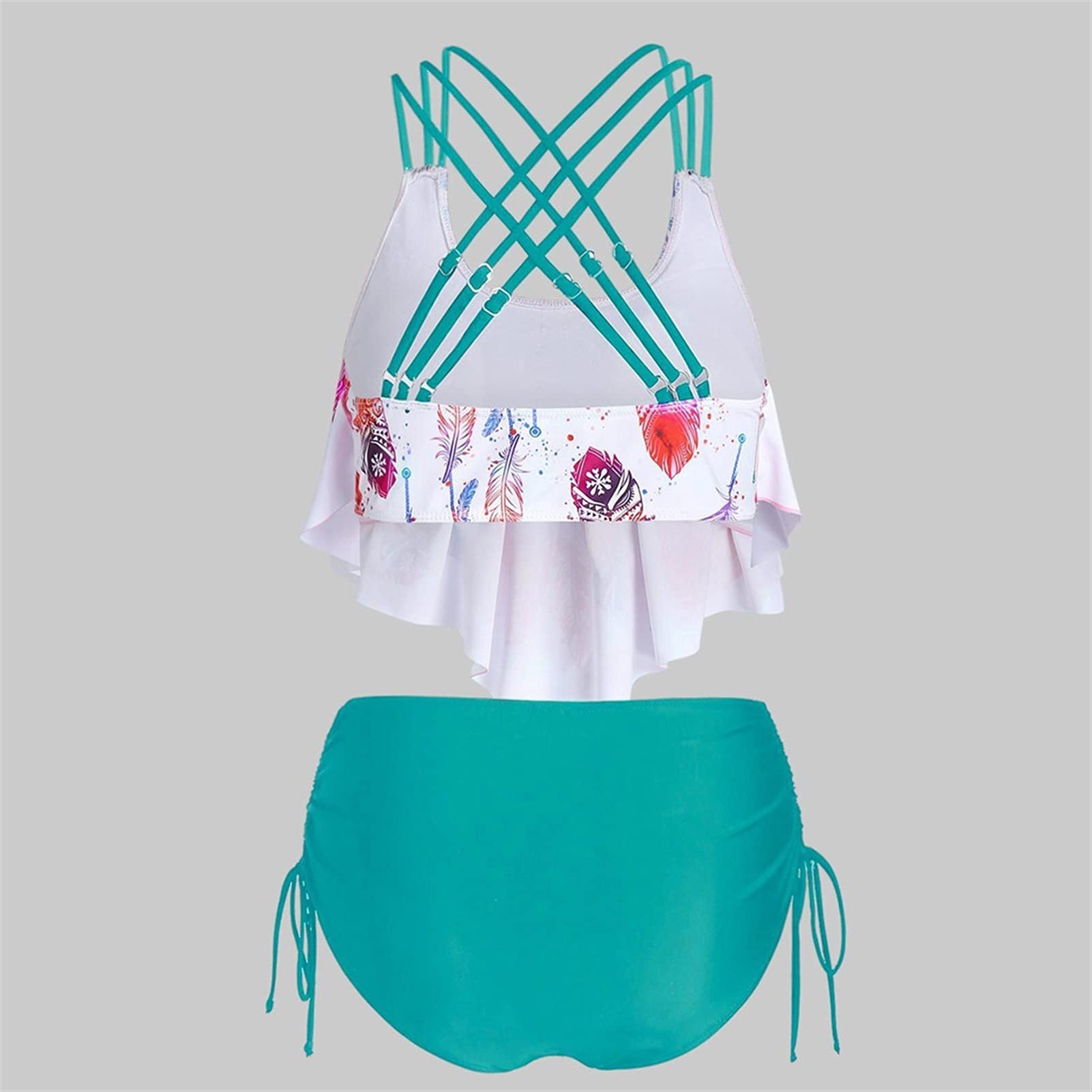 Dwuczęściowy strój kąpielowy seksowne bikini kobiety strój kąpielowy wyściełane stroje kąpielowe zestaw bikini z falbanką strój plażowy push up strój kąpielowy zestaw bikini do pływania (DS)