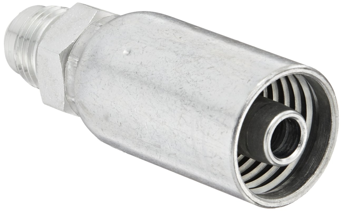 EATON Weatherhead Coll-O-Crimp 06U-508 Male Rigid Fitting, SAE 37 Degree, Low Carbon Steel, 3/8" Hose ID, 1/2" Tube Size