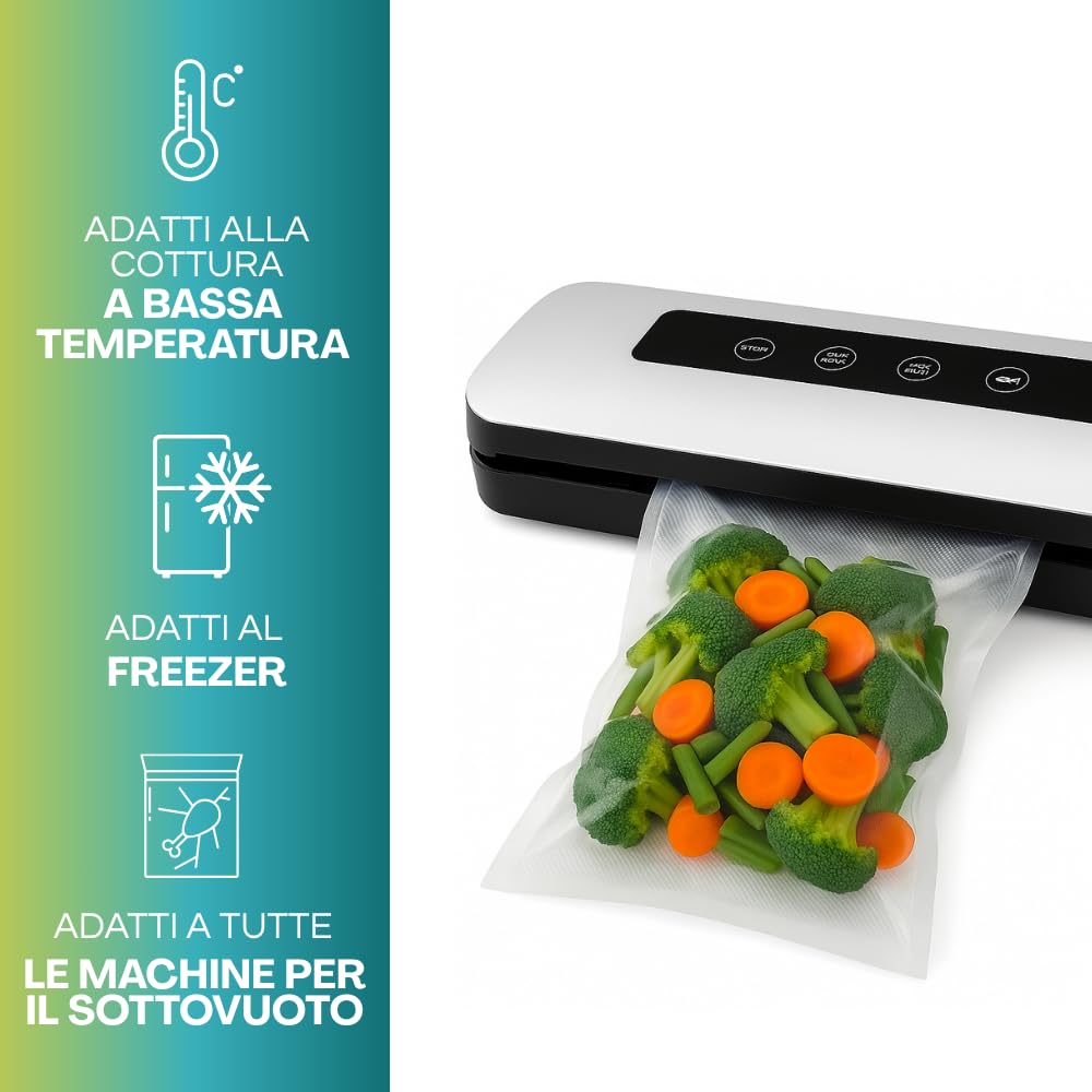 VIRSUS - Bolsas de envasado al vacío para alimentos, 105 micras, 25 x 35 cm, para alimentos