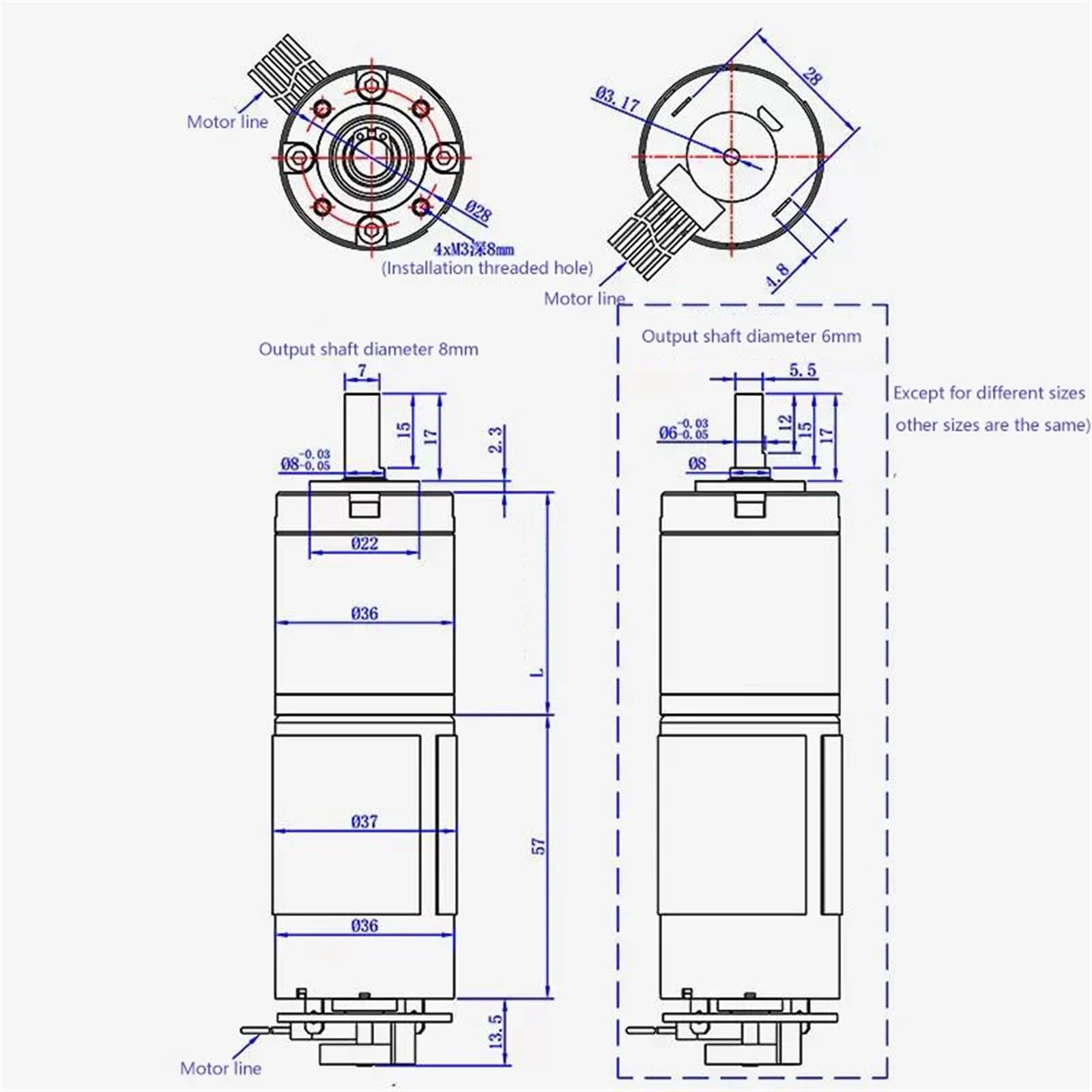 36-555 Motorreductor planetario DC encoder 200kg.cm velocidad ajustable