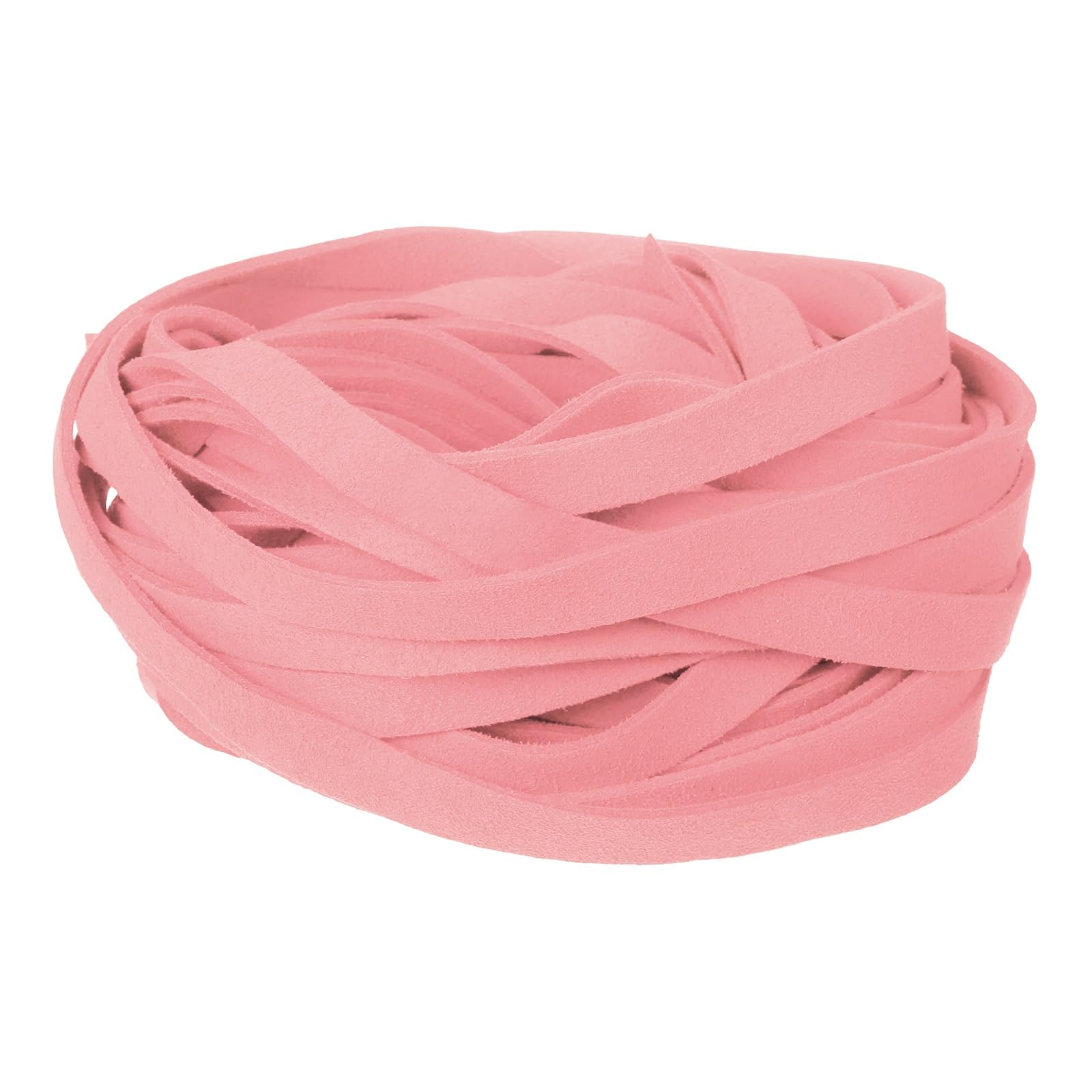 sourcing map 10Pcs 1m x 10mm Flat Leather String Cord, 1.4mm Thick Craft Suede Ribbon Braiding Lacing Strips Thread Rope for DIY Leather Crafts Necklace Bracelet Collars Belts, Light Pink