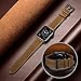 OUHENG Leather Bands Compatible with Apple Watch Band 42mm 41mm 40mm 38mm, Genuine Leather Strap Compatible with Apple Watch Series 11/10/9/8/7/6/5/4/3/2/1 & SE3 SE2 SE, Retro Dark Brown/Black