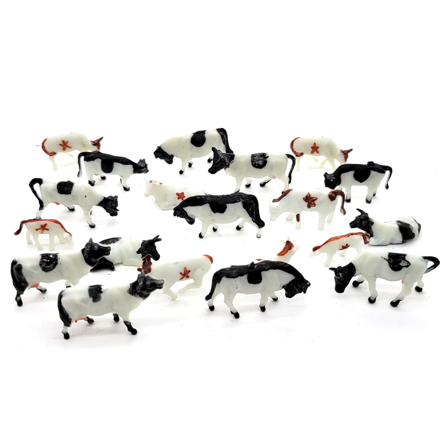 50pcs 1:87 HO Scale Model Cows Miniature Farm Animal Model Cow For Model Railway Layout - Foto 11