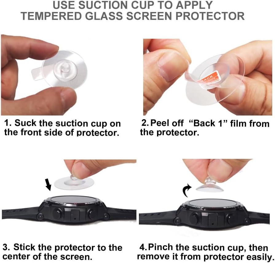 Miniatura 5 de smaate Protector de pantalla de vidrio templado compatible con PUREROYI C20PR 1.83 pulgadas, resistente reloj inteligente, 3 piezas, 9H