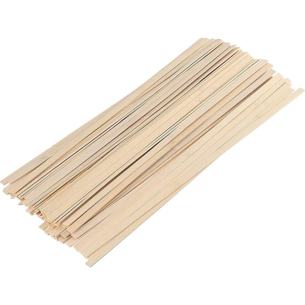 ZOENAE 100 PCS 40 X 0.9 Cm Palos de bambú Natural, Tiras de Madera Planas Artesanía Madera Palos Extra Largos for Manualidades Proyectos de Bricolaje