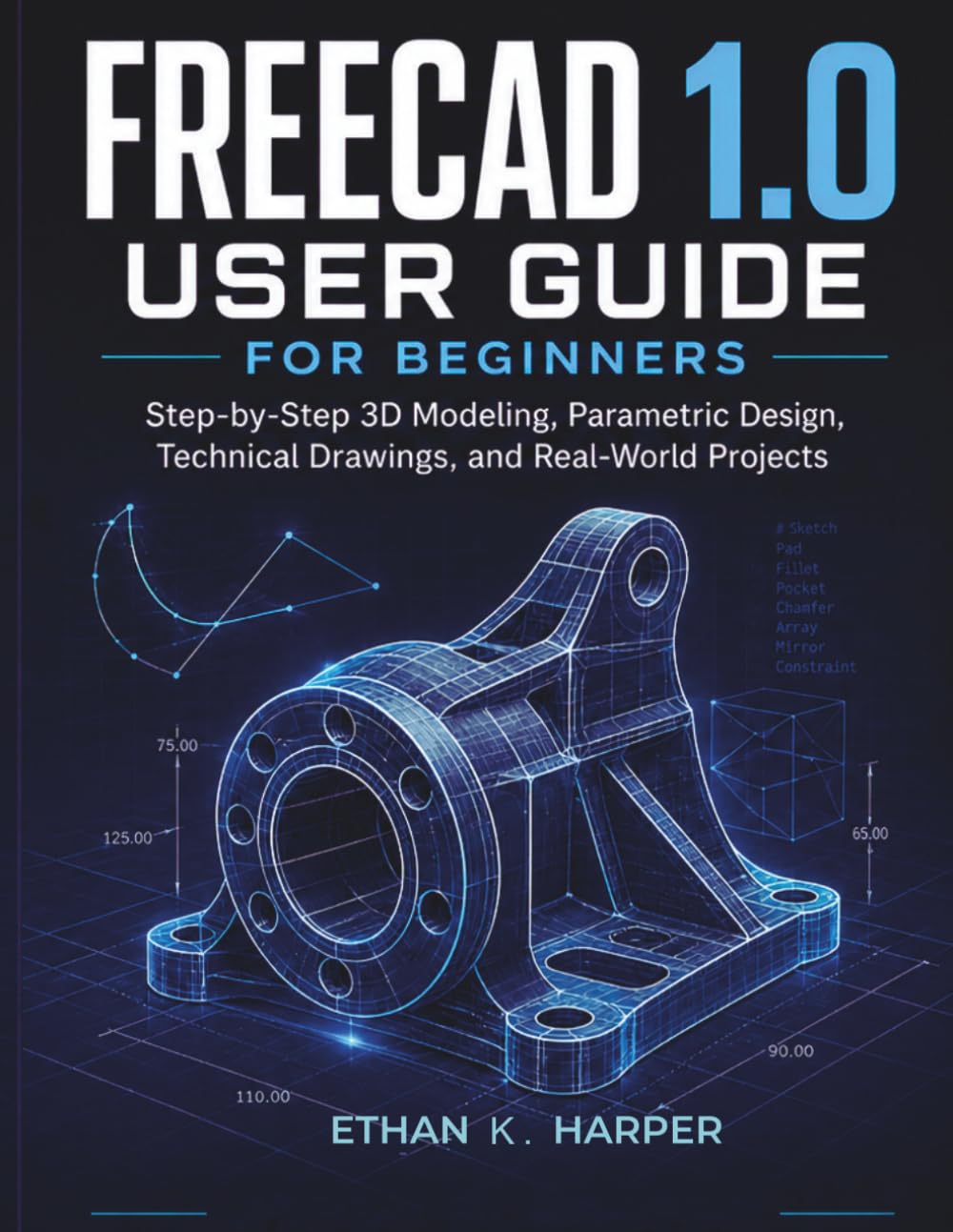 Freecad 1.0 User Guide For Beginner: Step-by-Step 3D Modeling, Parametric Design, Technical Drawings, and Real-World Projects