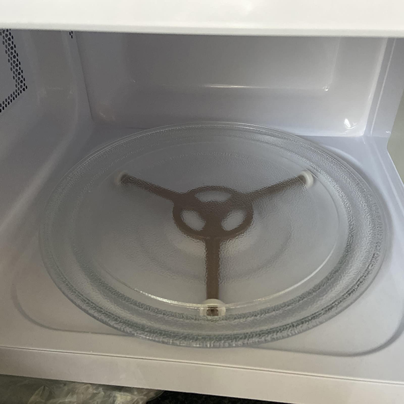 Flat Turntable Plate Microwave Glass Tray With Replacement Accessories, Coupler/Round Rotating Ring/Triple Arm Microwave Turntable Ring, For 9.6