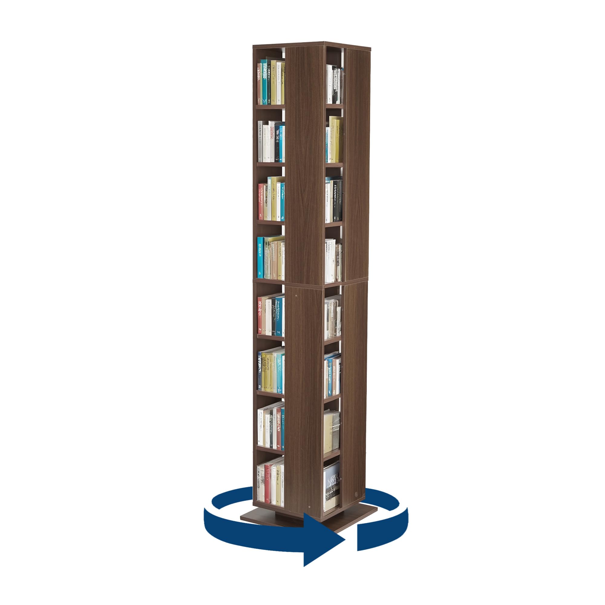 Amazon｜回転書棚 1 台 高さ 181cm 幅 39cm 奥行 39cm 8 層収納 360 度