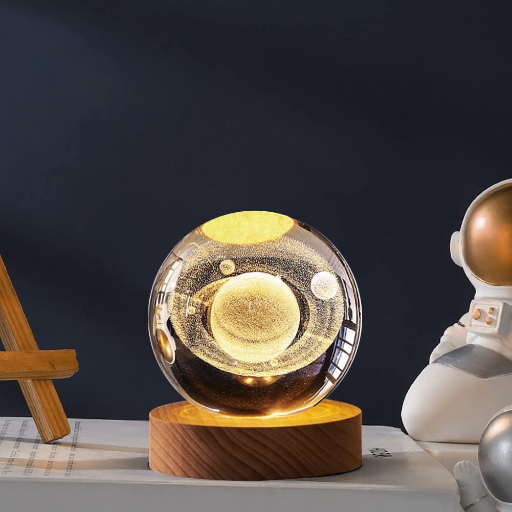 ZVO Sfera Di Cristallo 3D, Luce Notturna LED, Lampada Per Pianeti 3D