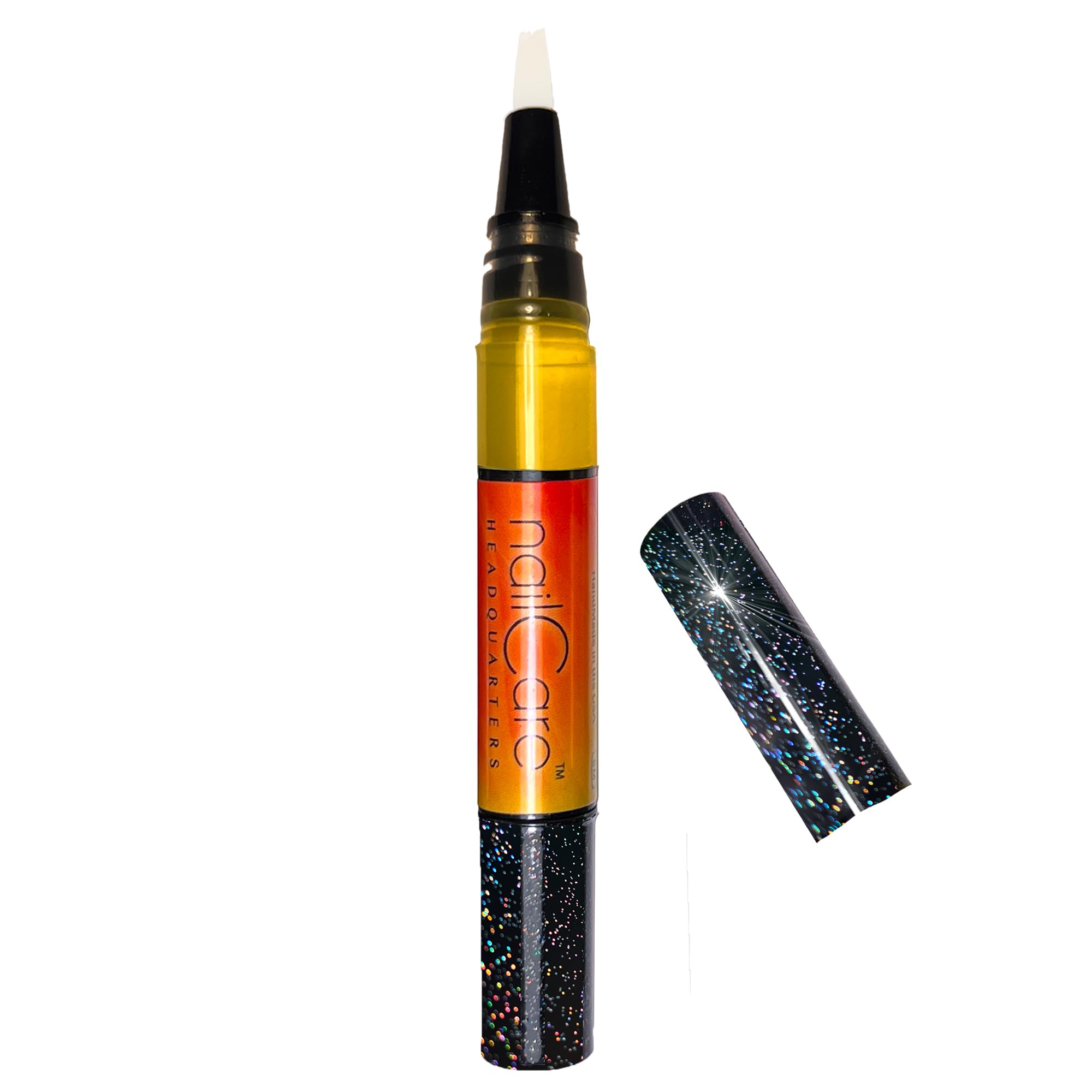 Cuticle Oil Pen for Nails - Nail Strengthener & Growth Oil and Serum for Damaged Nails, Hangnails w/Jojoba cuticle oil—Bali Mango Fragrance - Holo Glitter Pen