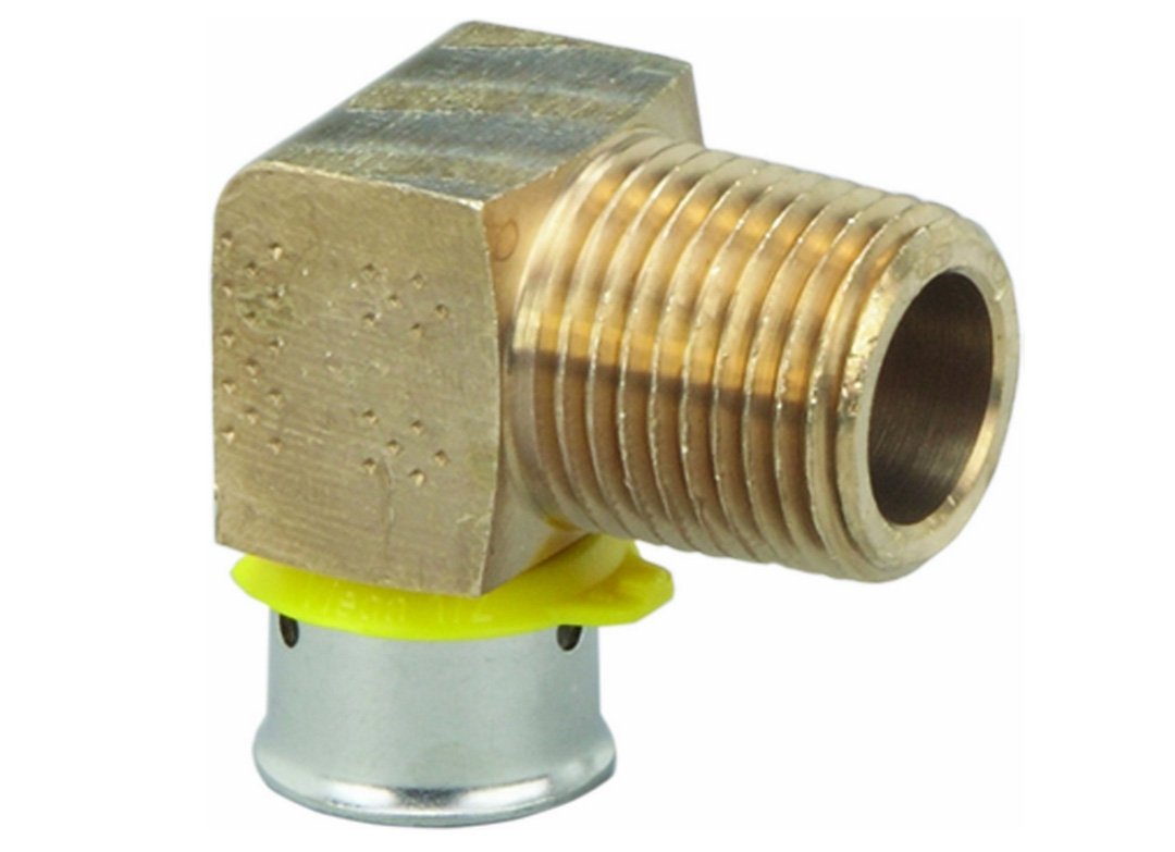Coude Pex Presse Viega 92525 en bronze sans plomb 1/2 x 3/4 pour raccordement de tuyauterie