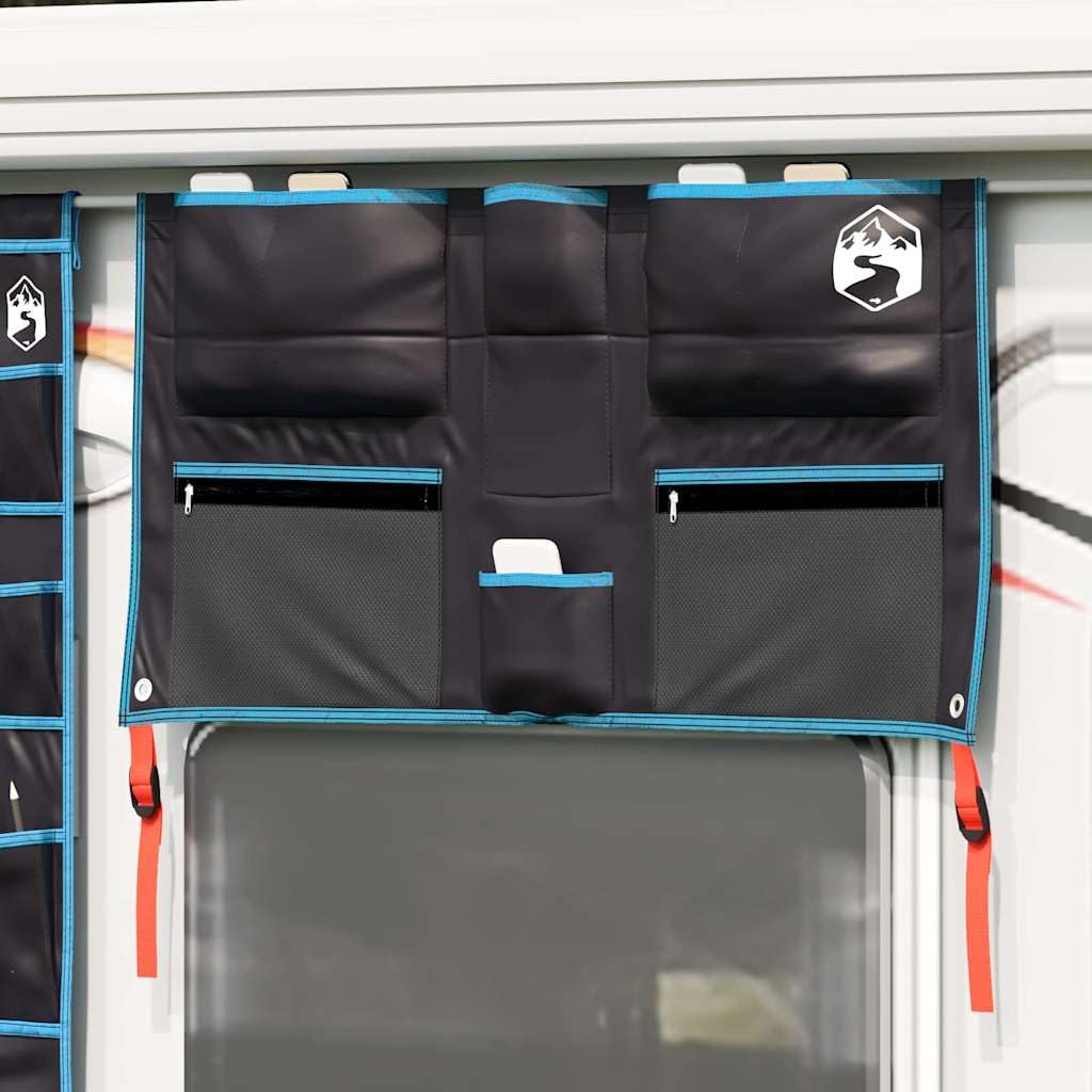 Bolsa de almacenamiento Oxford negra y azul, 98 x 47 cm, peso ligero, 0,21 kg, con cremallera, compatible con tubo de 6,8 mm, para camping, senderismo y actividades al aire libre