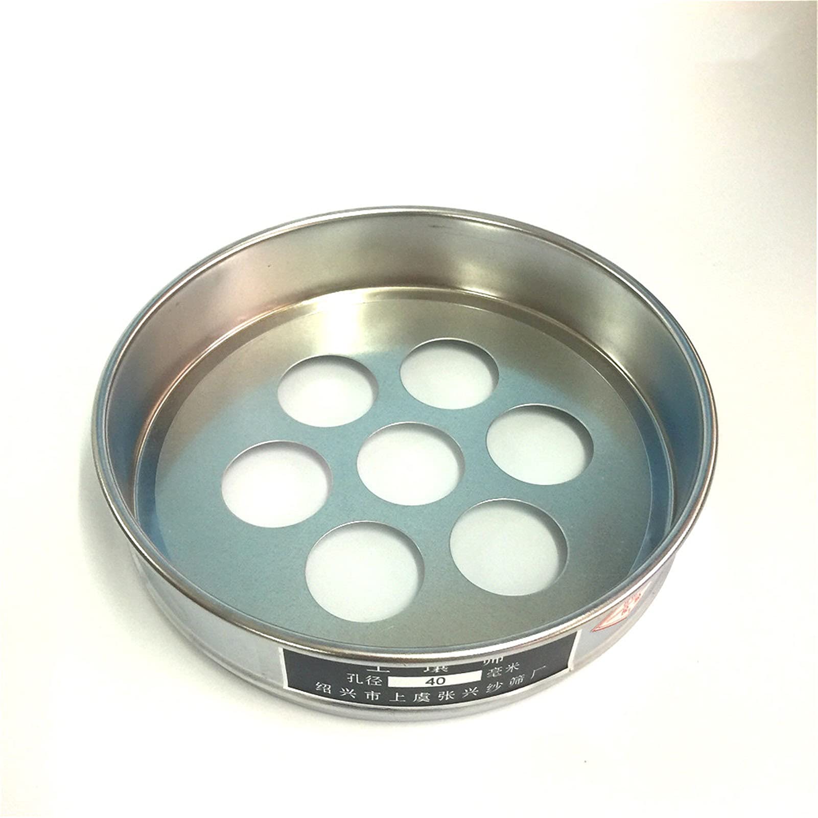 Standardowe sito testowe 1 laboratoryjne o średnicy 30 cm | Laboratoryjna przysłona sita do gleby 0,075–60 mm ocynkowana pokrywa i spód(0.5mm)