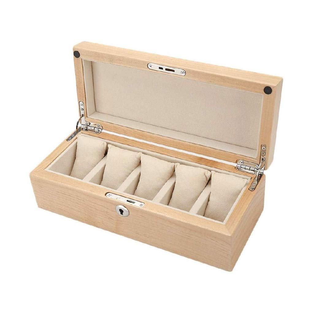 XBTGS Schmuckkästchen - Executive Uhrenetui mit 6 Fächern, Uhrenetui aus Holz, Uhren-Organizer, Schmuck-Aufbewahrungsbox