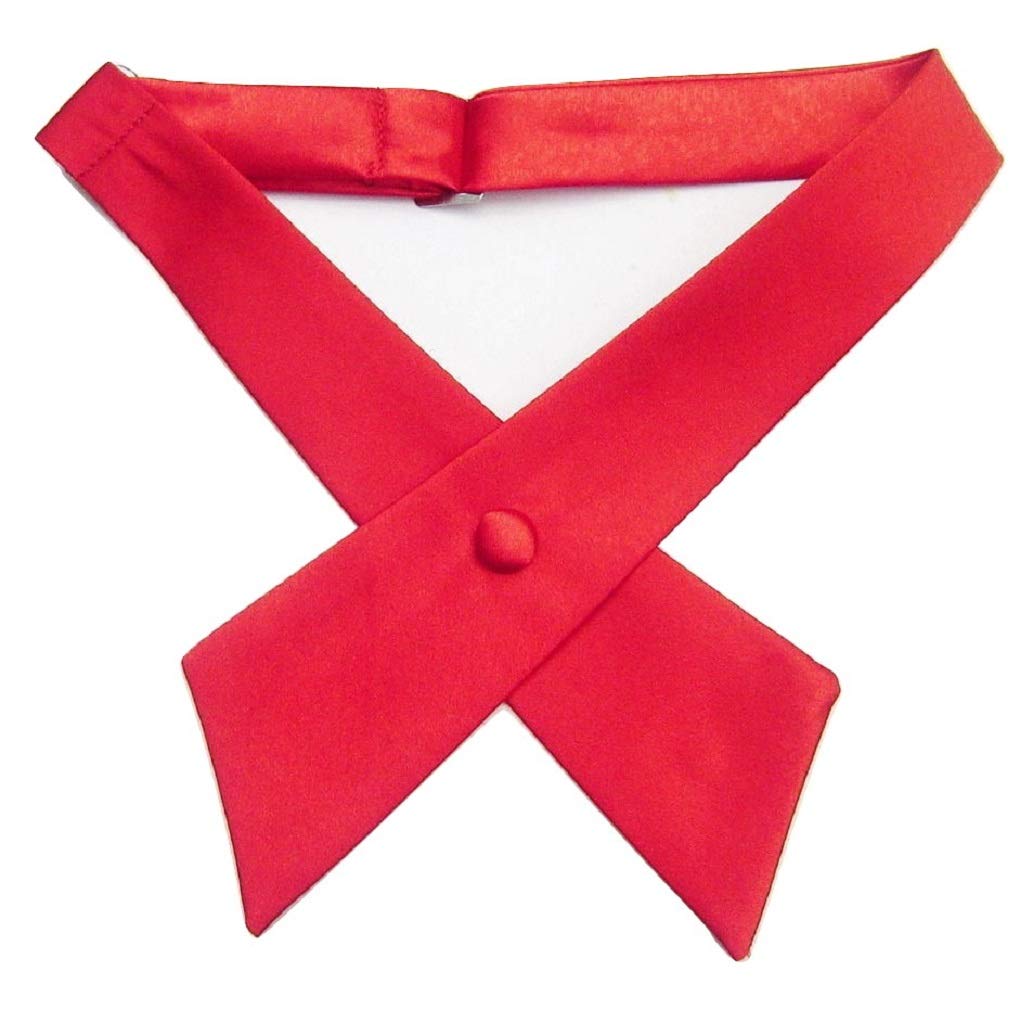 Ll. Men's Red L&L® Unisex Cross Over Bowtie Necktie Cravat Pre Tied Adjustable Bow Tie Satin (Red)