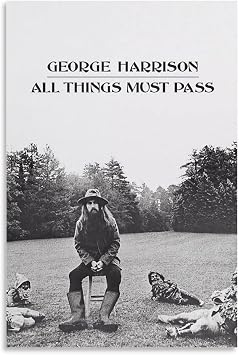 ملصقات ومطبوعات George Harrison All Things Must Pass على قماش ملصق فني حائطي لديكور الغرفة Unframe16x24inch40x60cm
