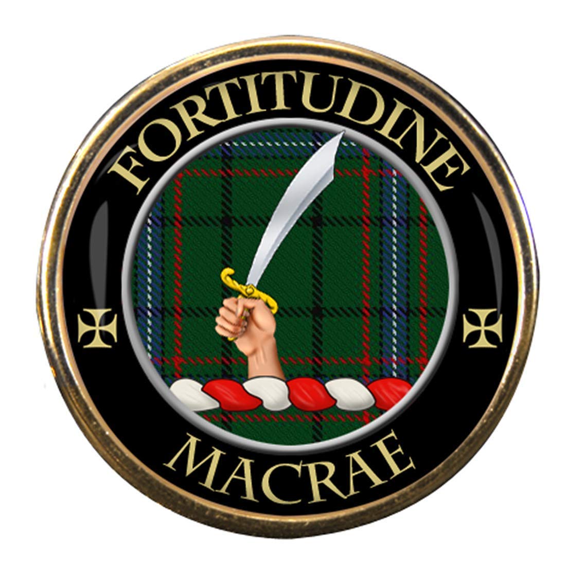 Family-Crests.com Men's Gold Macrae Scottish Clan Pin Badge
