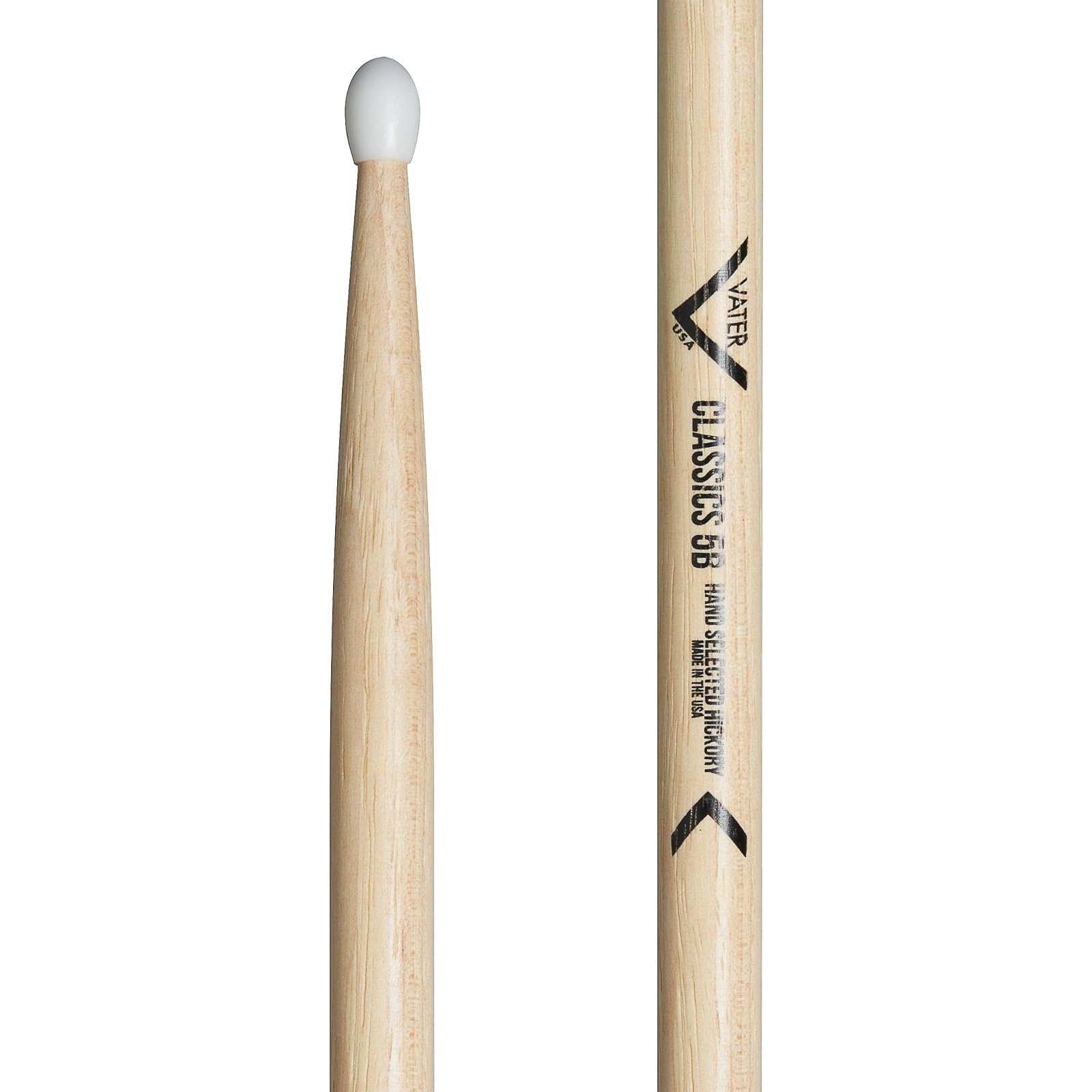 Vater - Classics 5BN (Nylon Tip) American Hickory Drumsticks - VHC5BN
