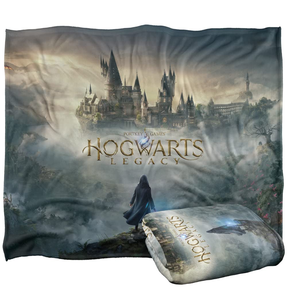 HARRY POTTER Hogwarts Legacy Blanket, 152 x 127 cm Castle Silky Touch Super Soft Throw Blanket