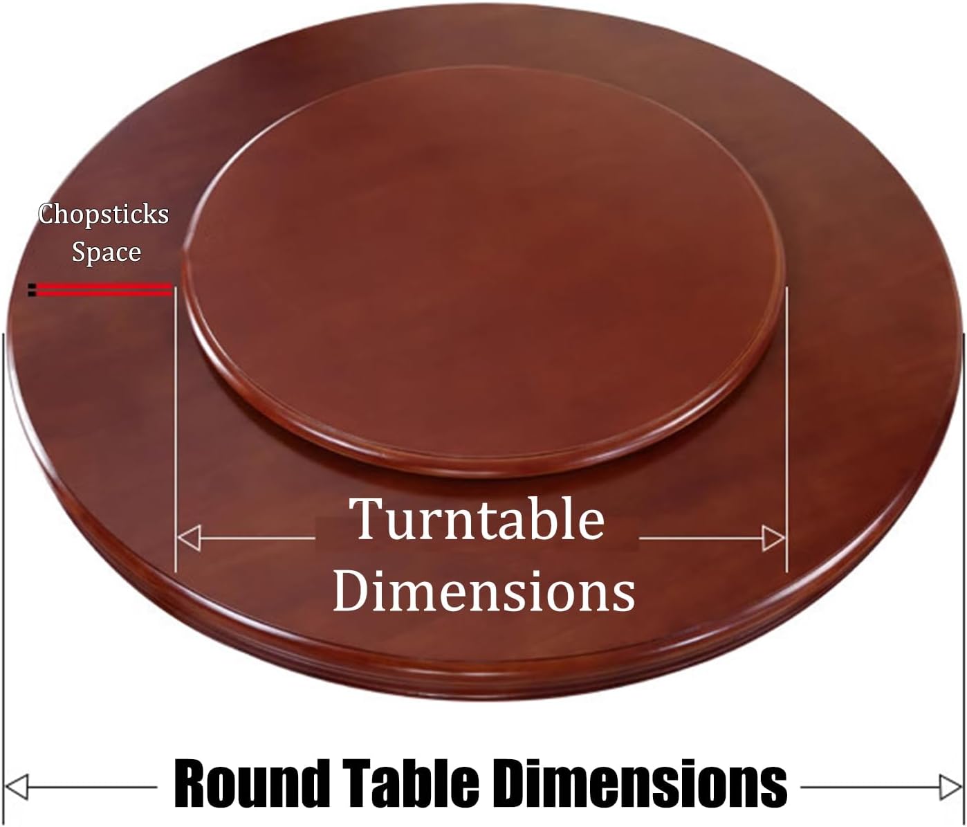 Heavy Duty Wooden Lazy Susan Turntable, Round Rotating Serving Tray with 360-Degree Rotation for Dining Table and Kitchen (Natural Wood Brown, 70cm/27.5in)