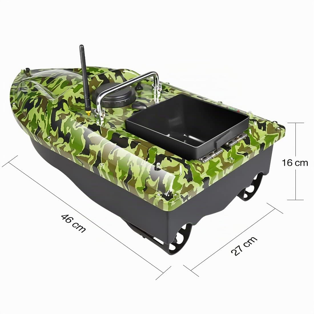 Amorceur télécommandé 500M Bateau d'appât sans fil Double Moteurs avec Sac à Main (Camouflage)
