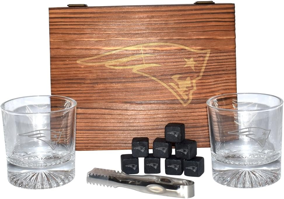 The Memory Company | Licensed NFL Giftable Team Glass Set with Cubes
