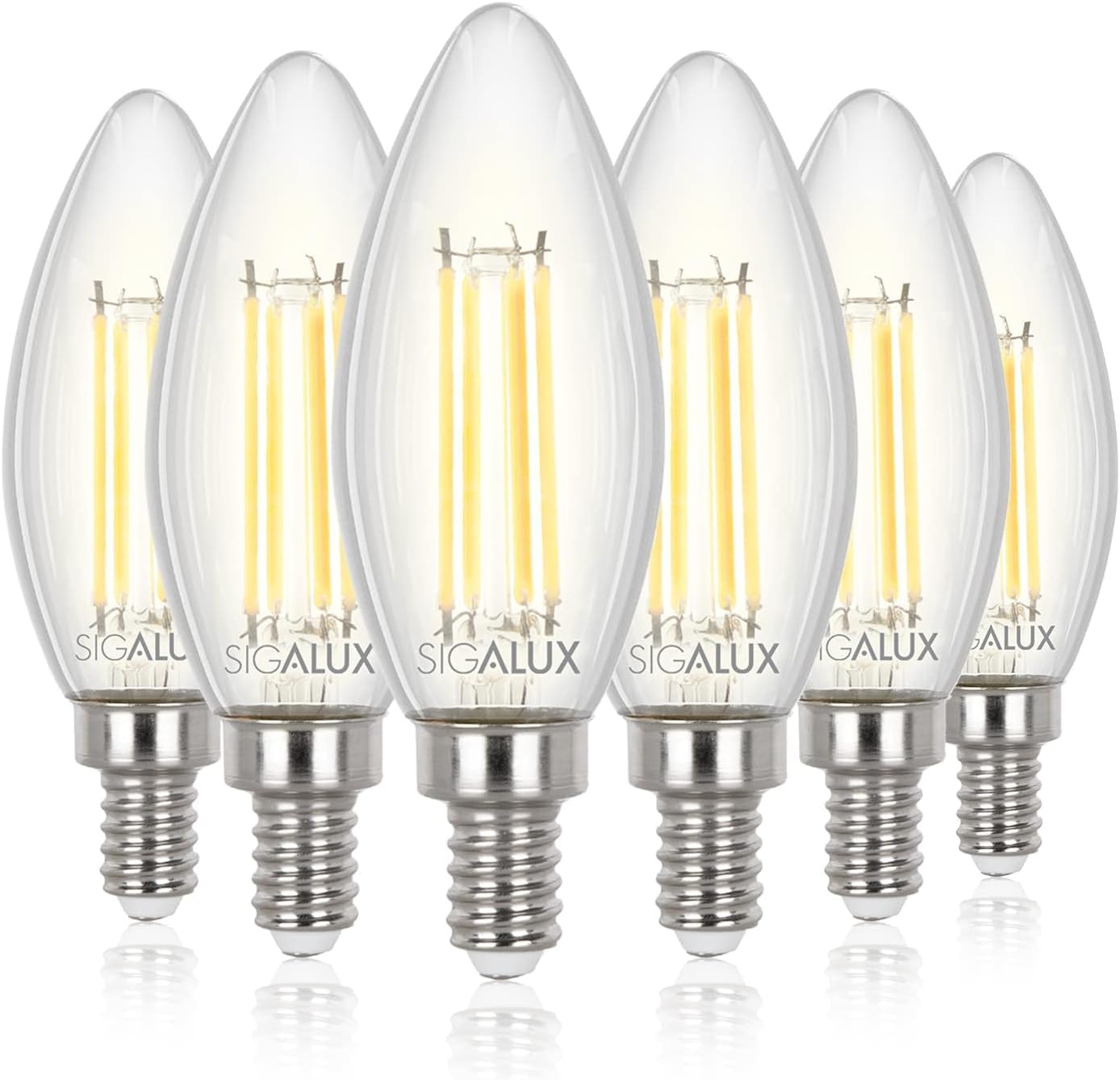 Sigalux Chandelier Light Bulbs Dimmable,B10 LED Candelabra Bulbs, 40