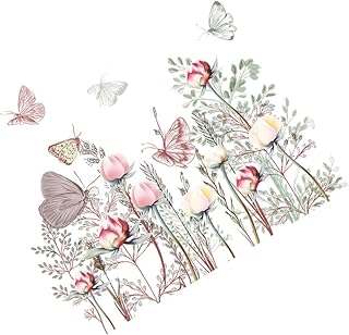 Hohopeti 1 folha de adesivo adesivos de menina adesivos de fada decalques de flores para sala de estar papel de parede quarto decoração de parede de fada adesivo de parede de quarto de bebê decoração de parede de sala de estar var