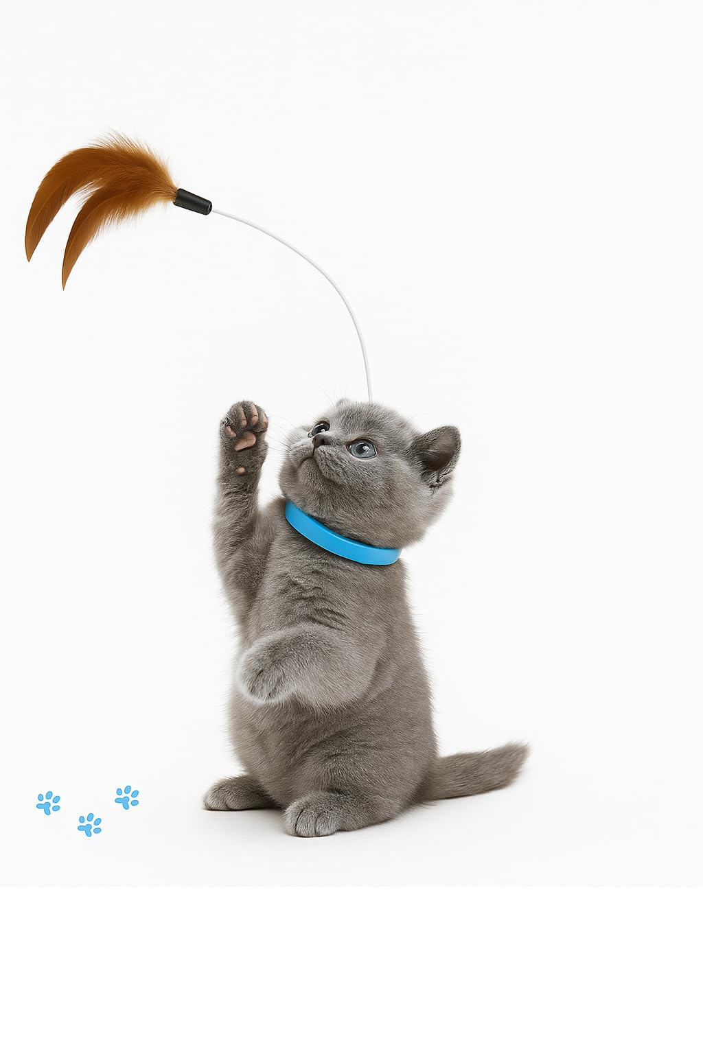 Interactive Cat Collar with Feather Toy – Hands-Free Play & Exercise! (Pink)