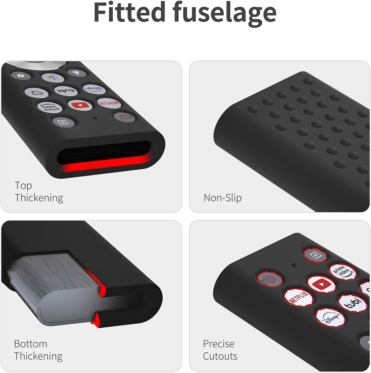Silicone Cover for Hisense Remote Control ERF6A80 ERF6F80H ERF6G80H Protective Remote Cover Compatible with Hisense U6 U7 U8 U9 Series 4K UHD Smart TV (Black) image 4