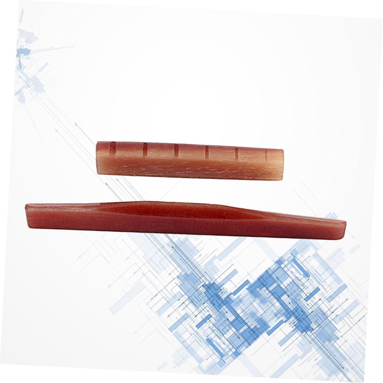 Levemolo GL903 Camel Bone Guitar Bridge Saddle Nut Set for Acoustic Guitars Dark Red Sturdy Folk Guitar Accessory