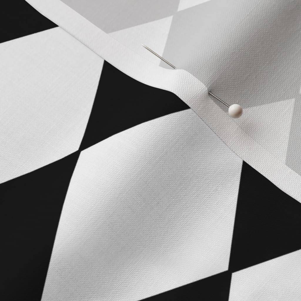 Spoonflower Fabric - Diamonds Black & White Horizontal Diamond Geometric Check Printed on Petal Signature Cotton Fabric by The Yard - Sewing Quilting Apparel Crafts Decor