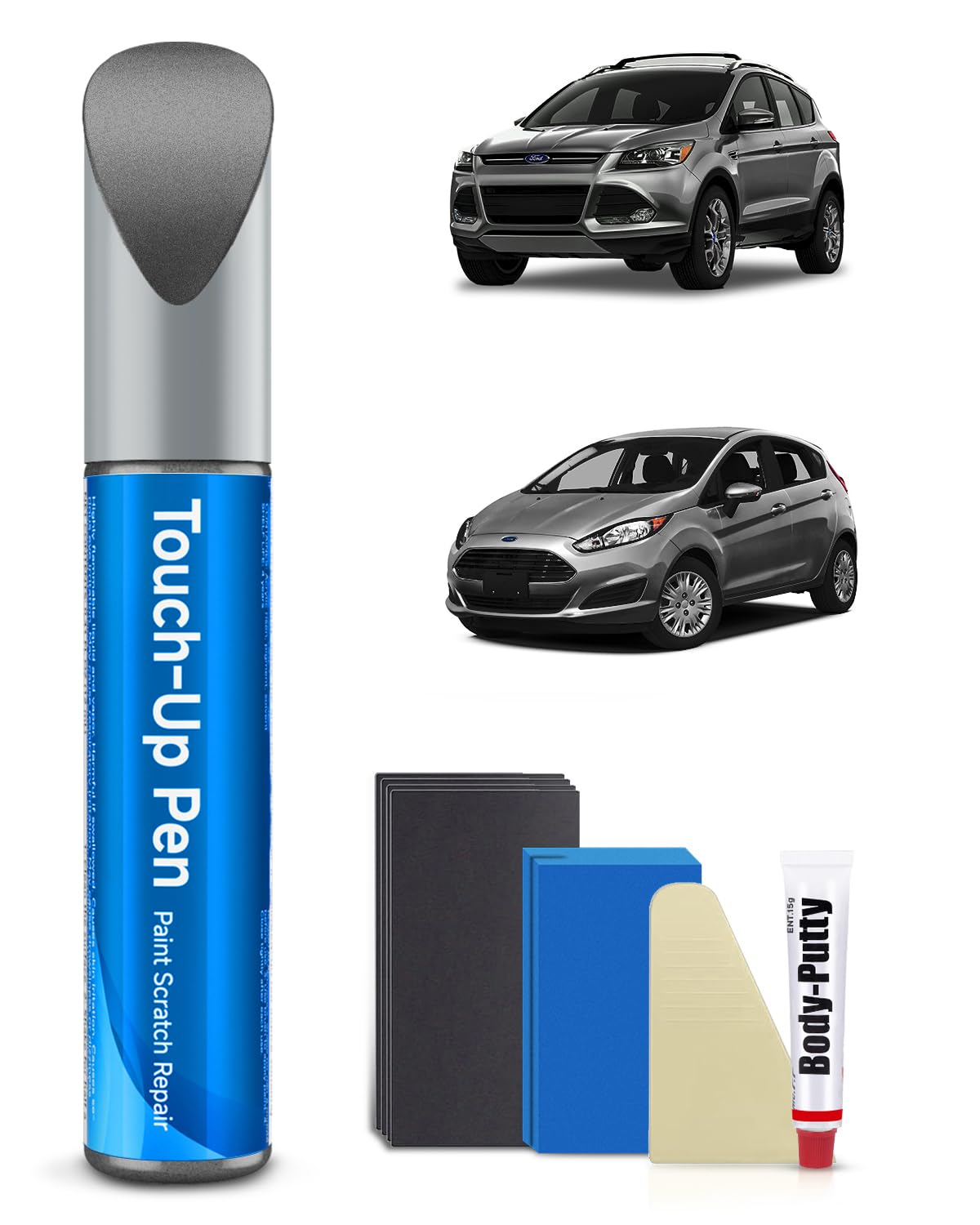 UJ Sterling Gray Metallic Touch Up Paint Kit Compatible with Ford Exact Match Car Scratch Repair Touch Up Paint Kit